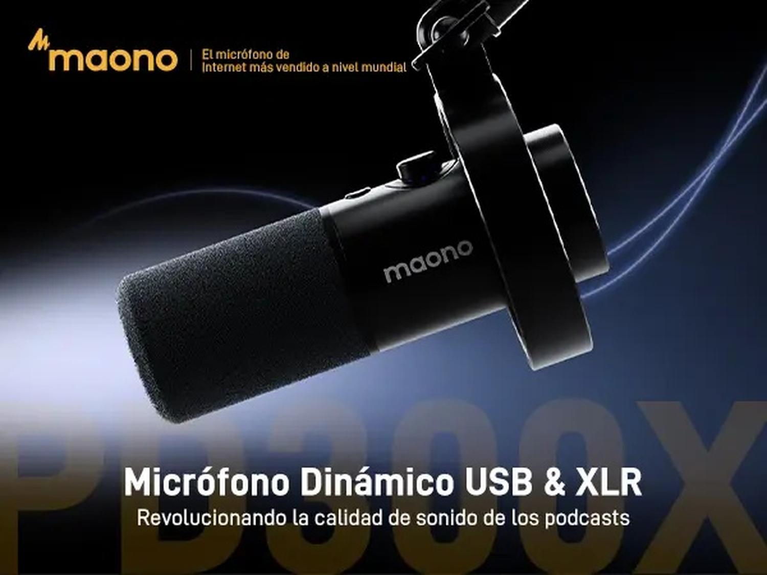 Maono PD300X XLR USB Microfono Dinámico para Grabación y Pod