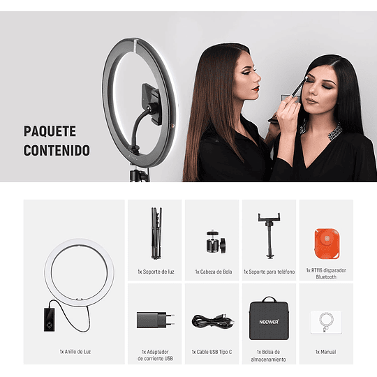 Neewer RH12B Anillo de Luz LED de 30,5cm con Soporte de 180cm - Image 2