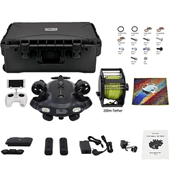 QYSEA FIFISH EGO-PRO-E200 ROV Submarino con IA con 2 Baterías y Maleta (Cable de 200m)