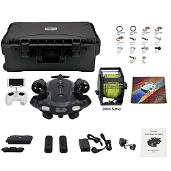 QYSEA FIFISH EGO-E200 ROV Submarino con IA con 2 Baterías y Maleta (Cable de 200m)