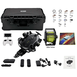 QYSEA FIFISH E-GO E200A ROV Submarino con IA Brazo Robótico con Pinza 2 Baterías y Maleta (Cable de 200m)