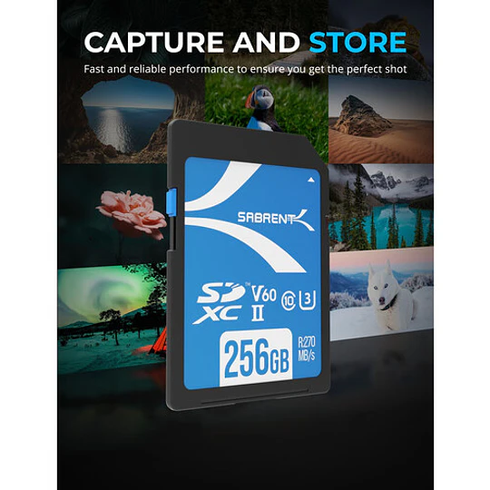 Sabrent 256GB Rocket UHS-II SDXC Tarjeta de Memoria (Lectura de hasta 270MB/s y Escritura de hasta 170MB/s) - Image 6