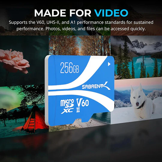 Sabrent Rocket V60 UHS-II de 256 GB Tarjeta de Memoria microSDXC con Adaptador SD - Image 6