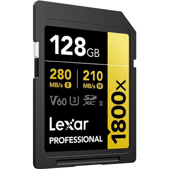 Lexar 128GB Professional 1800x UHS-II SDXC Tarjeta de Memoria (GOLD Series) - Image 2