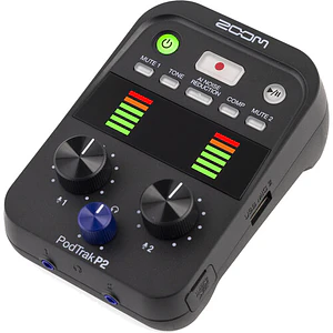 Zoom PodTrak P2 Grabadora de Micrófonos USB Duales para Podcasters