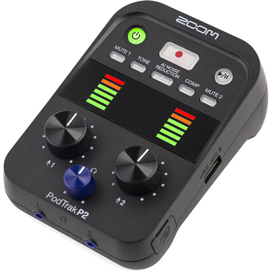 Zoom PodTrak P2 Grabadora de Micrófonos USB Duales para Podcasters - Image 1