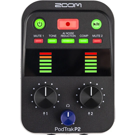 Zoom PodTrak P2 Grabadora de Micrófonos USB Duales para Podcasters - Image 2