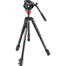 Manfrotto MVK500190XV Kit de Vídeo Fluido Cabezal 500AH y Trípode de Aluminio 190X con Bocha Niveladora