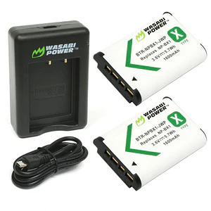 Wasabi NPBX1 Kit 2 Baterías BX1 y Cargador USB para Sony