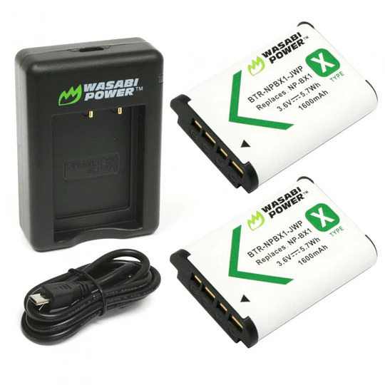 Wasabi NPBX1 Kit 2 Baterías BX1 y Cargador USB para Sony - Image 1