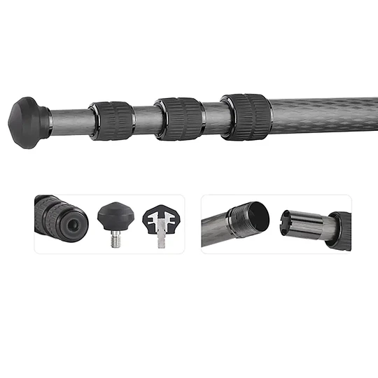 LEOFOTO LY-224C+LH25 Kit Trípode Carbono Ranger de 4 Secciones con Cabezal de Rotula (Sop. Hasta 6kg) - Image 7