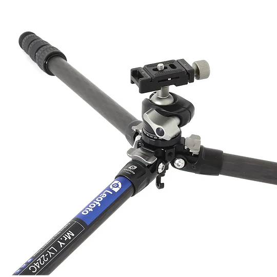 LEOFOTO LY-224C+LH25 Kit Trípode Carbono Ranger de 4 Secciones con Cabezal de Rotula (Sop. Hasta 6kg) - Image 4