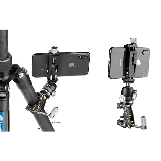 Leofoto MC-30 Clamp Mount Soporte de Abrazadera para Smartphone / Cámara de 1,3