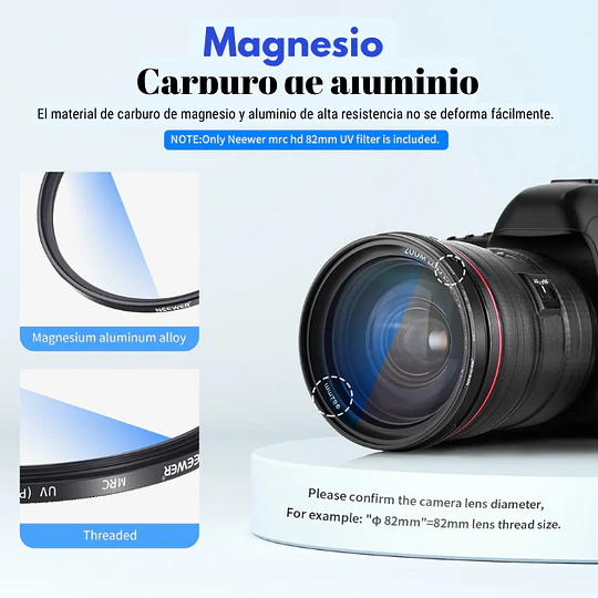 Neewer MRC Ultra Slim Filtro UV de 77mm - Image 4