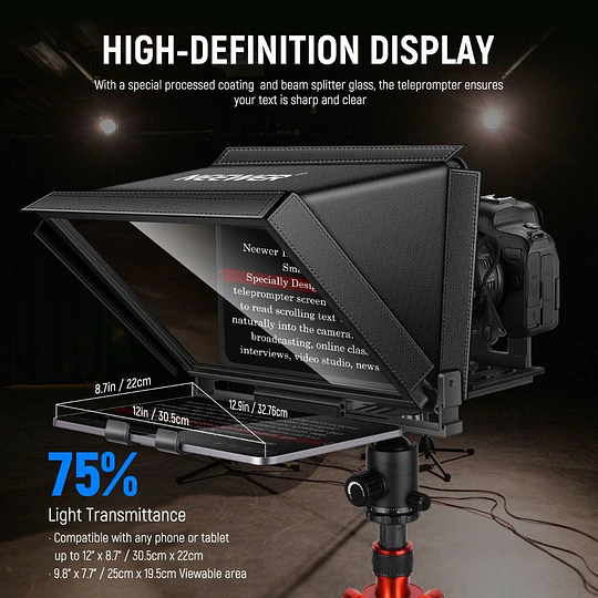 Neewer X12 Teleprompter Remoto Compatible con Cámara y Tablet - Image 5