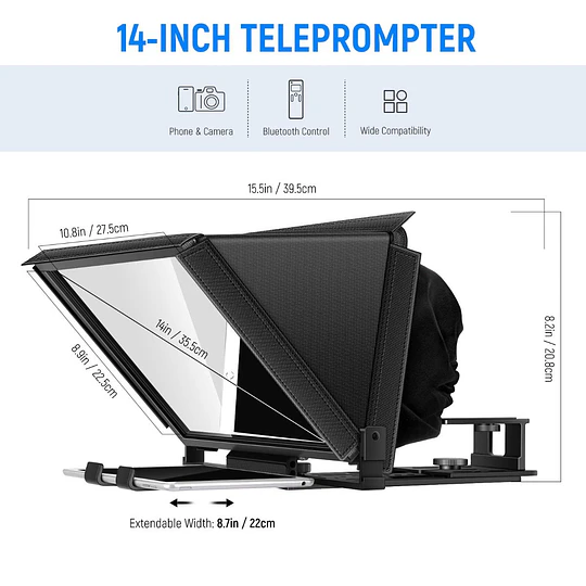 Neewer X12 Teleprompter Remoto Compatible con Cámara y Tablet - Image 8