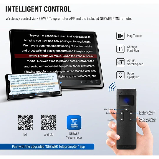 Neewer X17 II Teleprompter de 17” con Control Remoto  - Image 3