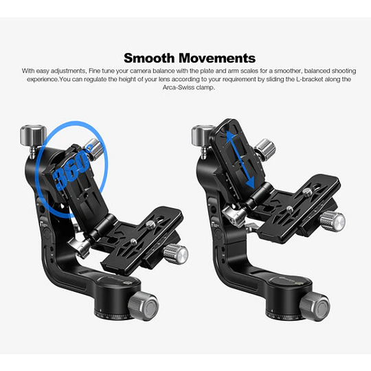 Leofoto PG-2S Compact Mini Cabezal de Gimbal - Image 7