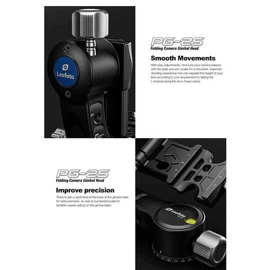 Leofoto PG-2S Compact Mini Cabezal de Gimbal - Image 8