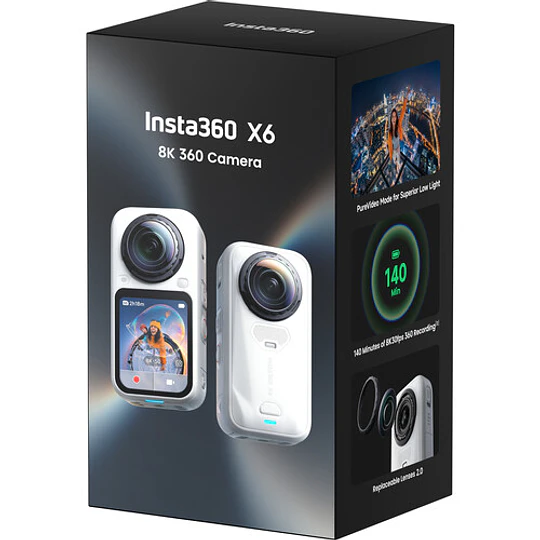 Insta360 X6 360° 8K Kit Cámara Essentials Bundle (Arctic White) - Image 10