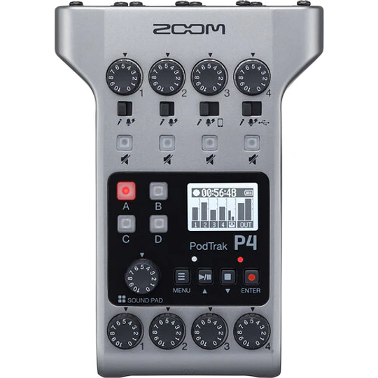 Zoom PodTrak P4 Grabador de Podcasts Multipista Portátil - Image 2
