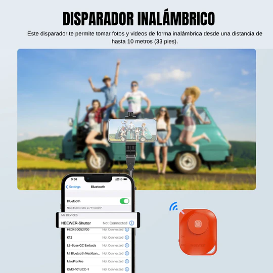 Neewer Trípode para Celular 168cm con Bluetooth / 10105988EU - Image 7