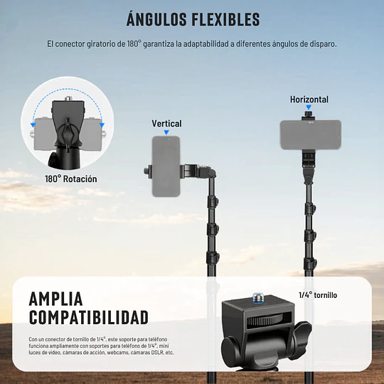 Neewer Trípode para Celular 168cm con Bluetooth / 10105988EU - Image 5