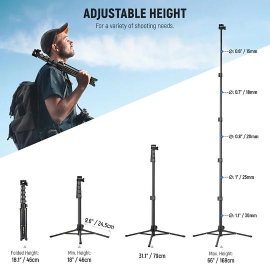 Neewer Trípode para Celular 168cm con Bluetooth / 10105988EU - Image 2