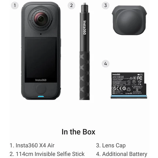 Insta360 X4 Air Cámara de Acción 360° Starter Bundle (Black) / IN11018 - Image 10