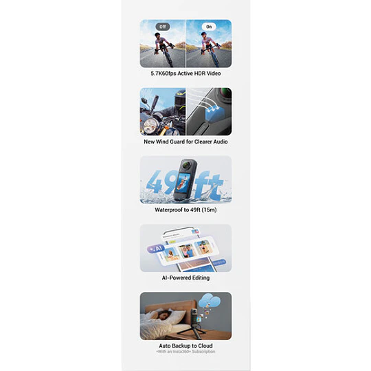 Insta360 X5 Cámara de Acción 360° Essentials Bundle / IN11021 - Image 6