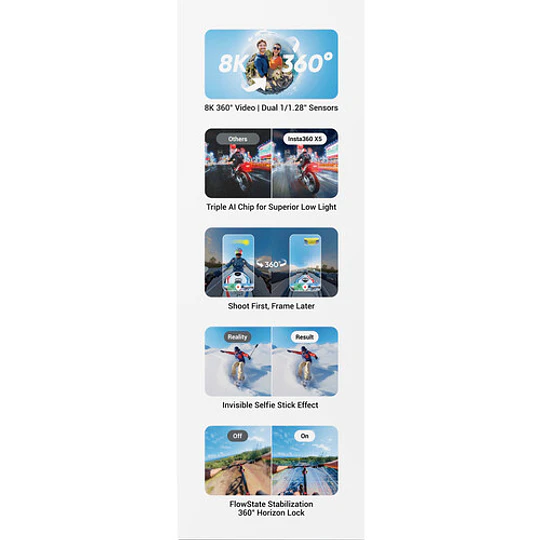 Insta360 X5 Cámara de Acción 360° Essentials Bundle / IN11021 - Image 5