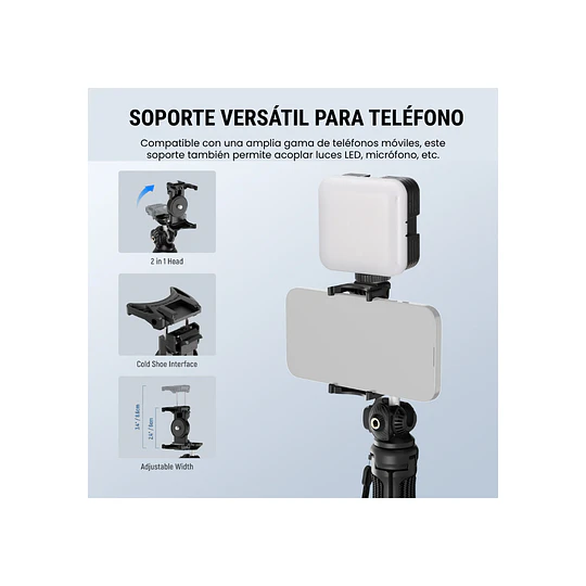 Neewer Trípode de escritorio Extensible 38cm. Compatible con Celular, Cámara y GoPro / 10104171EU - Image 3
