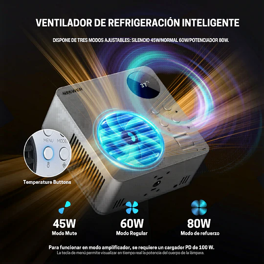 Neewer Luz LED RGB Portátil con Batería y Montura Bowens COB 80W / 10106634EU - Image 5