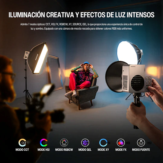 Neewer Luz LED RGB Portátil con Batería y Montura Bowens COB 80W / 10106634EU - Image 8
