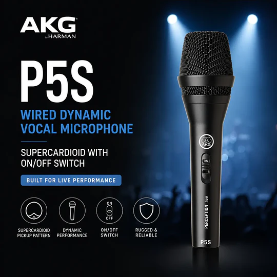 AKG Perception P5S Micrófono de Mano Dinámico - Image 7