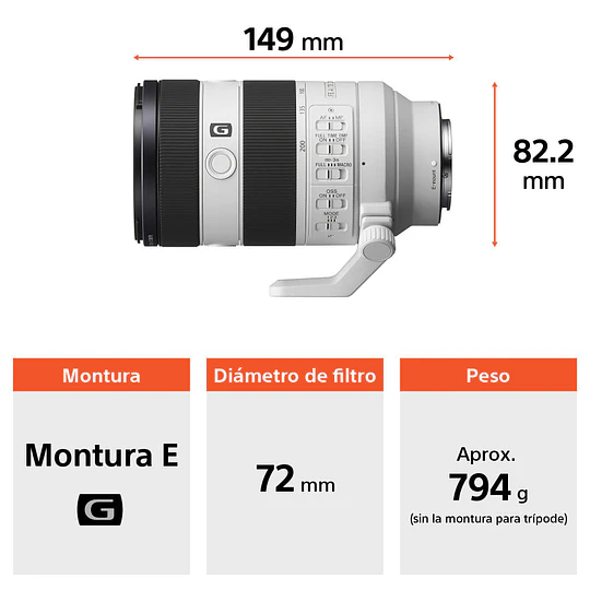 Sony FE 70-200mm f/4 Macro G OSS II Lente para Sony E / SEL70200G2 - Image 2