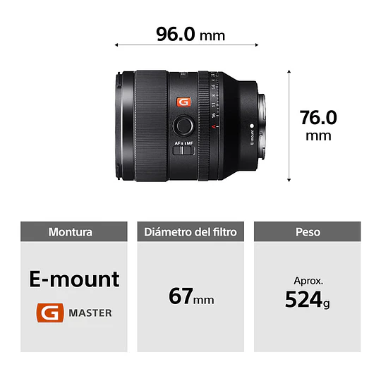 Sony FE 35mm f/1.4 GM Lente para Sony E / SEL35F14GM - Image 2