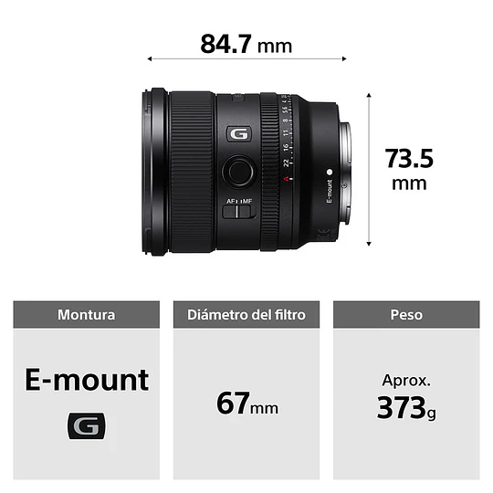 Sony FE 20mm f/1.8 G Lente para Sony E / SEL20F18G - Image 2