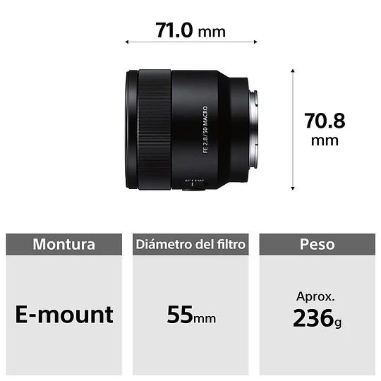 Sony FE 50mm f/2.8 Macro Lente para Sony E / SEL50M28 - Image 3