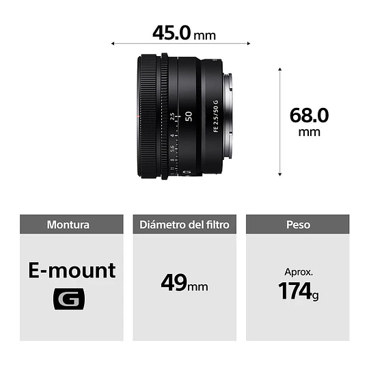 Sony FE 50mm f/2.5 G Lente para Sony E / SEL50F25G - Image 2