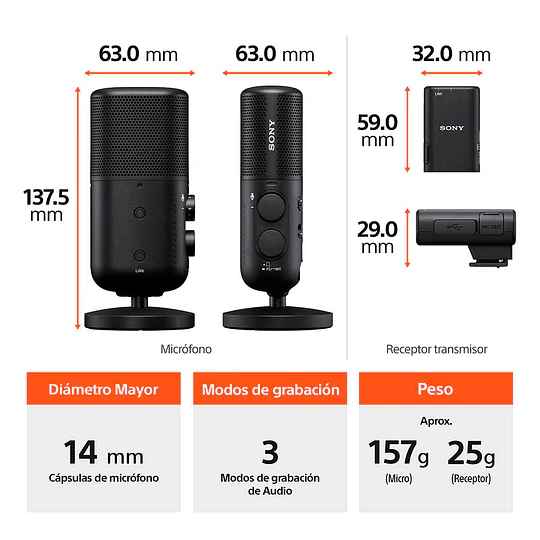 Sony ECM-S1 Micrófono Inalámbrico para Streaming y Grabación / ECM-S1 - Image 3