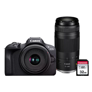 Canon EOS R100 Zoom Kit Cámara Mirrorless con Lentes RF-S 18-45mm y RF 75-300mm / 4751V161
