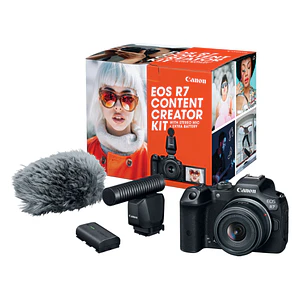 Canon EOS R7 Content Creator Kit Cámara Mirrorless con Lente RF-S 18-45mm y Micrófono DM-E1D / 5137C055