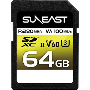 Suneast 64GB ULTIMATE PRO SDXC UHS-II V60 Tarjeta de Memoria