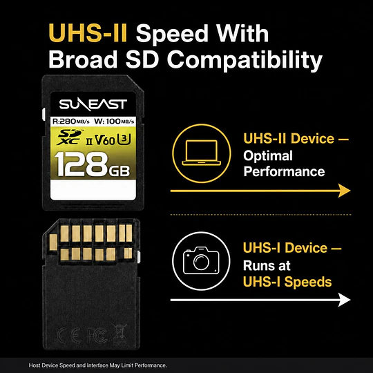 Suneast 128GB ULTIMATE PRO SDXC UHS-II V60 Tarjeta de Memoria - Image 5