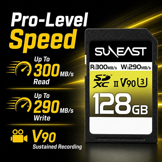 Suneast 128GB ULTIMATE PRO SDXC UHS-II V90 Tarjeta de Memoria - Image 3