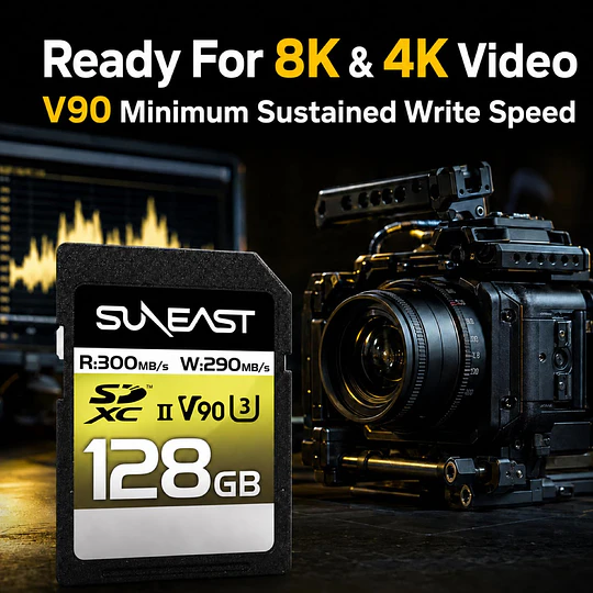 Suneast 128GB ULTIMATE PRO SDXC UHS-II V90 Tarjeta de Memoria - Image 4