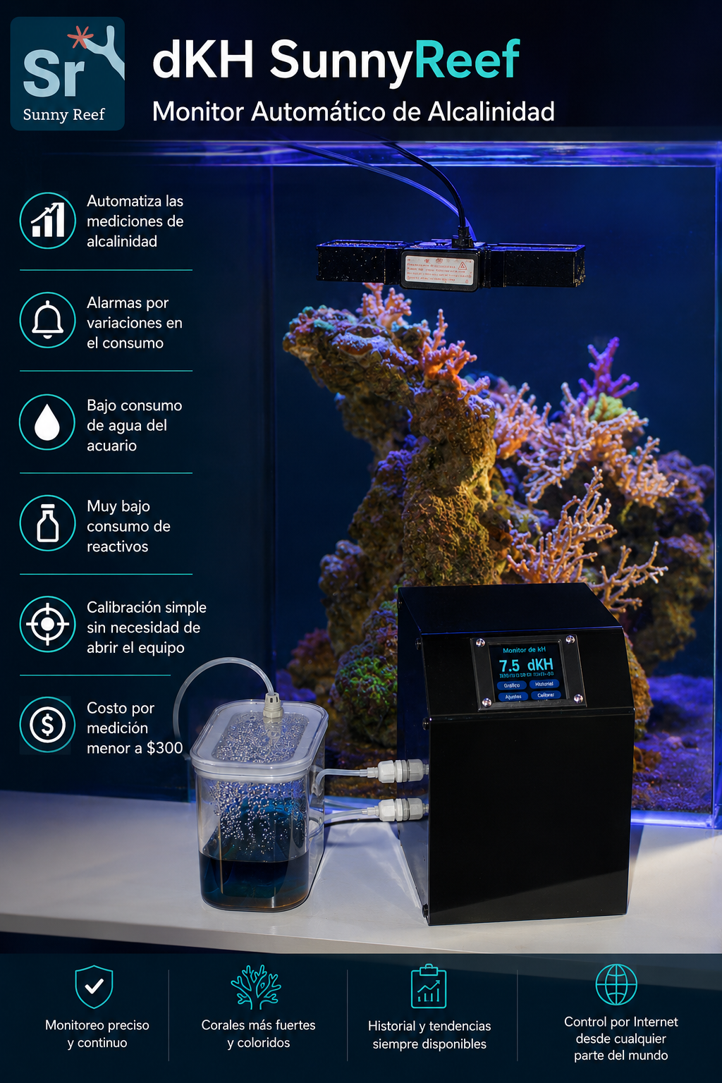 dKH SunnyReef - Monitor Automático de Alcalinidad