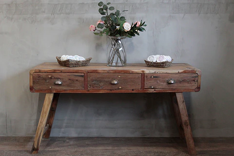 Mesa consola - Madeira reciclada - 150x50x80cm