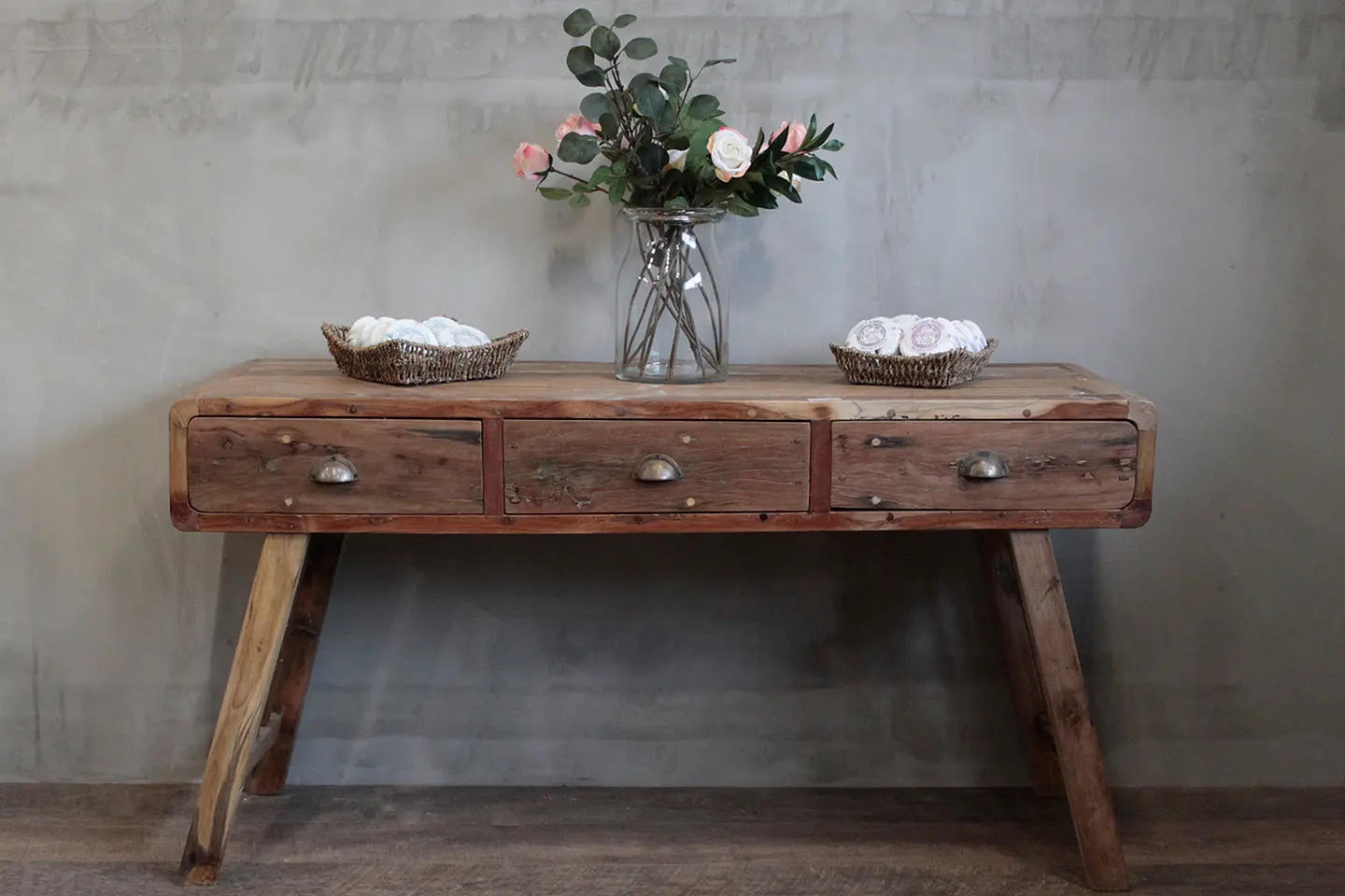 Mesa consola - Madeira reciclada - 150x50x80cm 1